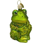 Old World Christmas Sitting Frog 3.5" Blown Glass Glitter Ornament Owc 12221. Fixed Price $17.99.