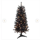 Puleo 4 Ft. Prelit Black Carson Pine Artificial Christmas Tree - New. Fixed Price $39.00.
