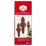 New ! 3 Count Red Paper Finial Christmas Ornaments, By Holiday Time. Fixed Price $19.95.