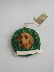 Dog Wreath Ornament 1996 Roman, Inc. Dachshund Puppy Christmas New. Fixed Price $14.00.