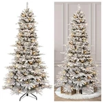 Puleo 7.5 Ft Pre-lit Artificial Christmas Tree Slim Flocked Aspen Fir 450 Lights. Fixed Price $119.98.