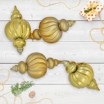 Northlight 4 Gold 2-FINISH Size Finial Shatterproof Christmas Ornaments 10". Fixed Price $45.35.