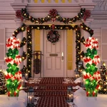 Skylety 2 Sets Christmas Peppermint Cane 44 X 11 Inches, White, Red, Green. Fixed Price $38.39.