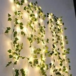 Flower Green Leaf String Lights Artificial Vine Fairy Battery Powered Chr. Fixed Price $9.86.