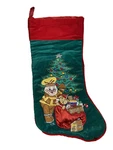 Hersheys Chocolate Christmas Stocking Vintage Velvet Velour Santa Tree 18". Fixed Price $7.49.