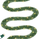 50FT Pre-lit Christmas Green Garland, Lighted Artificial Pine Garlands With 100. Fixed Price $60.63.