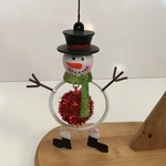 Snowman Christmas Ornament Metal Hanging W/red Puff Belly Ball. Fixed Price $9.99.