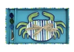 Mud Pie Large Ceramic Crab Cheese Tray And Spreader. Fixed Price $50.00.