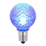 Vickerman 0.38 Watt G30 Faceted Led Blue Bulb With E12 Nickel Base - 25 Pack. Fixed Price $12.02.