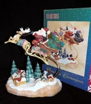 Traditions Christmas Centerpiece Santa Flying Over Village Figurine 16" #shf. Fixed Price $80.99.