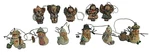 Vtg Resin Mini Christmas Ornament Snowmen & Angels Country Style 2" Lot Of 11. Fixed Price $8.09.