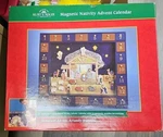 Kurt Adler J3767 Wooden Nativity Advent Calendar With 24 Magnetic Piece. Fixed Price $125.00.