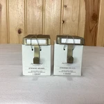 Set Of 2 Hearth With Magnolia Antique Brass Finish Stocking Holders. Fixed Price $45.00.