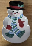 Hallmark Collectable 12" Snowman Cardinal Plate Christmas Dish/decore. Fixed Price $11.25.