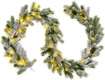 6.2FT Christmas Garland Snowflake Flocked For Fireplace Mantel Outdoor. Fixed Price $39.62.