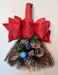 Christmas Wall Decor Door Swag 1970 Vintage 10" X 12". Fixed Price $10.99.