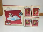 Snow Cub Club Hallmark Keepsake Christmas Ornament Lot Set 4 Skaters & Display. Fixed Price $17.99.