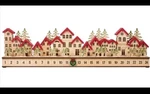 Holiday Wooden Village Advent Calendar, 30"X4"X8" New Gift Christmas Costco. Fixed Price $69.99.