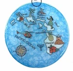 Hawaii Island Map Christmas Tree Ornament - Art Glass Light Catcher Gift. Fixed Price $16.99.