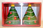Pfaltzgraff Collectibles Hand-painted Sculpted Salt & Pepper Set Holiday Trees. Fixed Price $12.00.