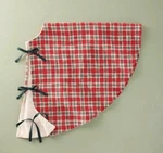 Hearth & Hand Christmas Holiday 52" Plaid Chunky Woven Tree Skirt Vintage Red. Fixed Price $52.00.
