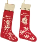 Primitives By Kathy - Vintage Style Felt Stockings With Jingle Bells 2. Fixed Price $18.00.