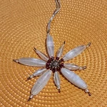 Vtg Stone Snowflake Starburst Ornament Beaded Wire Boho India Christmas Decor. Fixed Price $14.85.