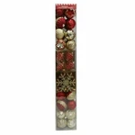 Shatter Resistant Ornaments, Red/gold 51 Piece Set *distressed Pkg, See Photos. Fixed Price $24.99.