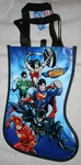 Justic League Superman Flash Black & Others Stocking Shaped Party Tote Bag 13". Fixed Price $6.99.