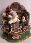 Coca Cola Musical Collection Santa's Soda Fountain Display 1994 Christmas. Fixed Price $34.99.