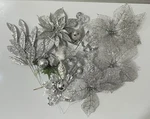 Lot Of Silver Glitter Sparkle Floral Birds Holiday Wedding Anniversary Decor. Fixed Price $7.00.