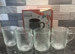 Boxed Set Christmas Tree Mugs Duralex Les Verreries De Saint Gobain Embossed 4. Fixed Price $14.90.