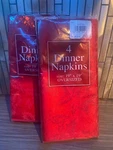 Lot Of 2 Bardwil Linens Winter Holly Set (4) 19X Red Dinner Napkin 8 Total. Fixed Price $28.99.