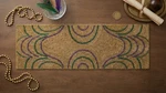 Mardi Gras Beaded Table Runner - Gold, Purple & Green Art Celebration Decor. Fixed Price $72.00.