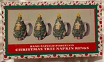 World Bazaars Christmas Tree Napkin Rings Gingerbread Porcelain Set Of 4 Vtg Nib. Fixed Price $9.99.