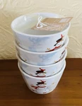 Set Of 4 222 Fifth Winter Cheer Appetizer Bowls Snowman Cardinal Christmas New. Fixed Price $26.99.