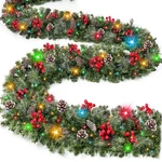 Timer & 8 Modes Turnmeon 9 Ft Christmas Garland With 50 Colorful Lights T.... Fixed Price $57.21.