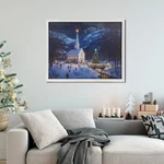 Northlight 19" White Distressed Frame Led Lighted Church Christmas Wall Canvas. Fixed Price $28.97.