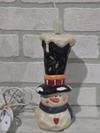 Vintage Ting Shen Christmas Winter Snowman Night Light Up Ceramic Candle. Fixed Price $31.99.