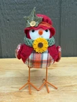 Hobby Lobby Red Plaid Fabric Bird Chick Figurine Felt Hat Scarf Floral Accent 7". Fixed Price $11.95.