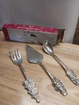 International Silver Company Christmas Holiday 3 Piece Serving Set Plated. Fixed Price $15.00.