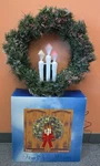 Christmas Fiber-optic Wreath 18" Puleo Tree Color Changing Light Effects Tested. Fixed Price $59.99.
