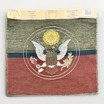 Vintage 18X18 Great Seal Jacquard Tapestry Panel Cotton Usa Patriotic Decor Nos. Fixed Price $32.00.