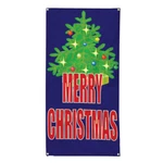 Vertical Vinyl Banner Multiple Sizes Merry Christmas Tree Toys Decorations. Fixed Price $16.99.