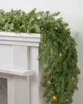 2- 10 Ft Balsam Fir Christmas Garland With Candlelight* Led Lights. New!. Fixed Price $449.00.