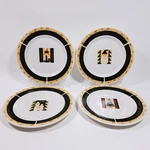 Majesticware By Sakura Christmas Patch Leslie Beck Dessert Salad Plates Lot Of 4. Fixed Price $14.00.