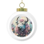Woodland Musk Ox Cottagecore Christmas Ball Ornament, Holiday Decor, Festive. Fixed Price $28.95.