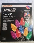 Stay-lit Faceted Platinum Led C9 String Lights, 2 Sets Of 50, Indoor/outdoor. Fixed Price $24.99.