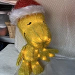 Peanuts 18" Pre Lit Woodstock With Santa Hat Outdoor Holiday Yard Art. Fixed Price $39.99.