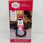 Holiday Time Christmas Penguin Santa Hat Inflatable Yard Decor 3.5 Ft. Fixed Price $17.95.